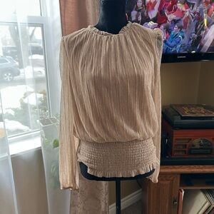 Joie Cream Pleated Women's Blouse